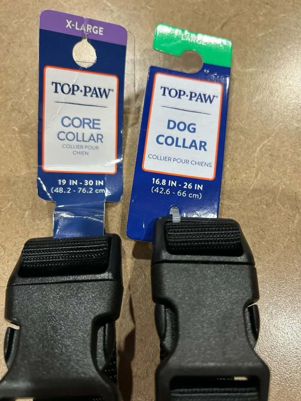 Top Paw Core Dog Collar, Black, Size Large and X-Large